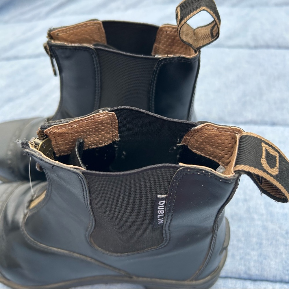 Dublin Altitude Black Leather Zip Paddock Equestrian Boots Size 7 - Picture 7 of 12